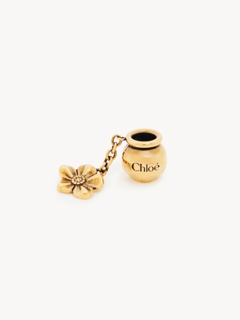 Sphere Flower Dice charm for Bracelet bag in brass