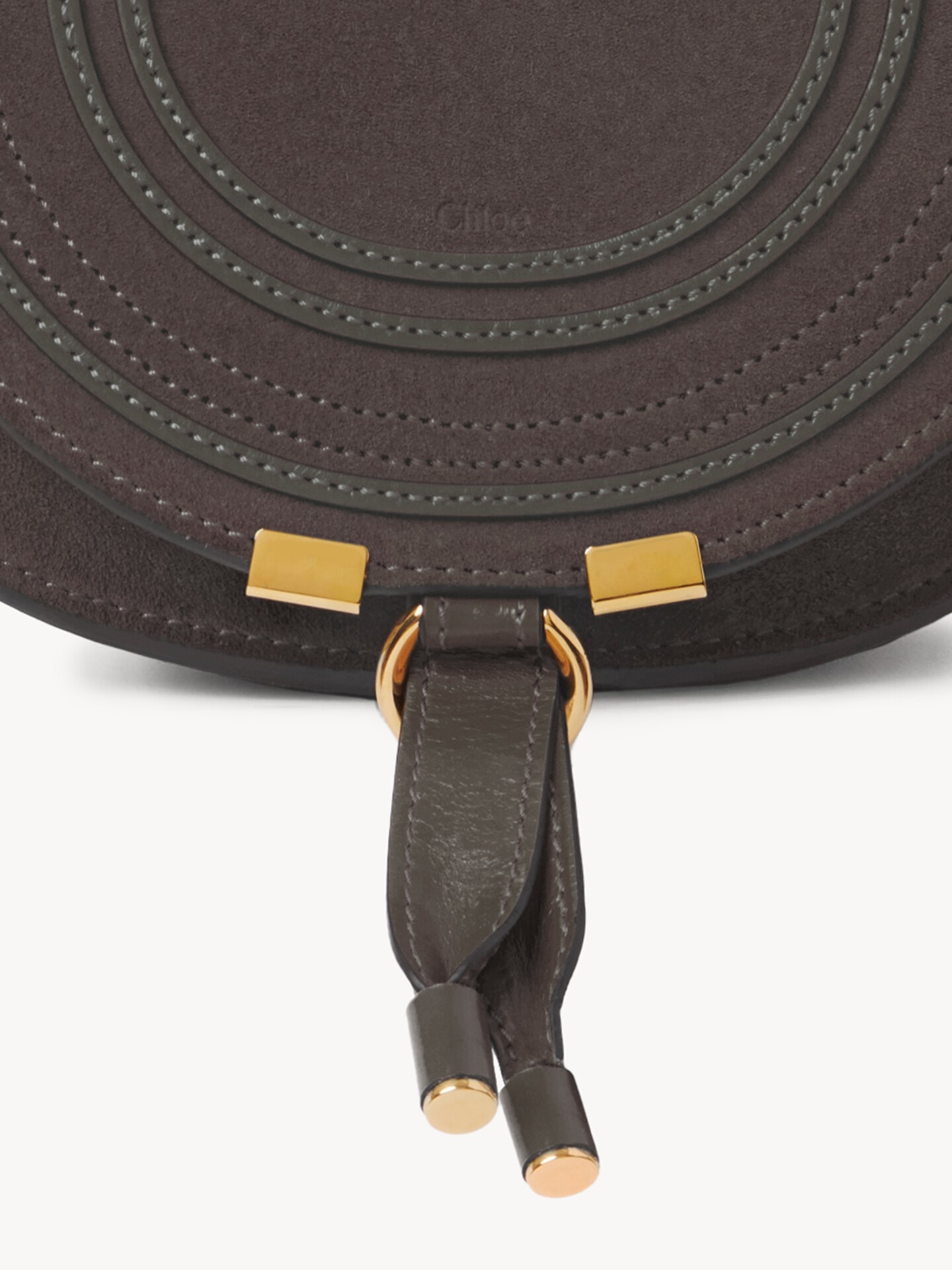 Small Marcie saddle bag in suede leather - 6.0