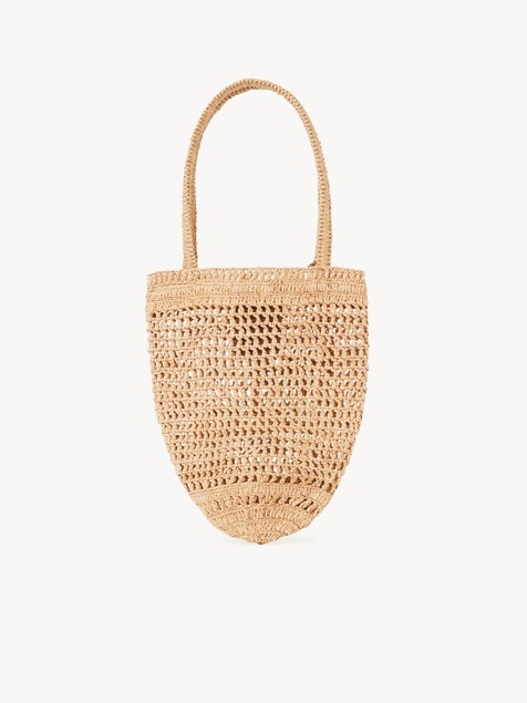 Small Summer Banana tote bag in raffia