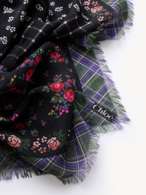 The Chlo&eacute; Folk square scarf in wool
