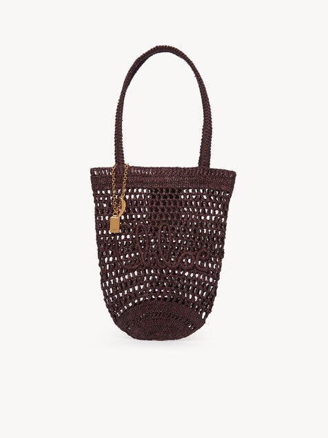 Small Summer Banana tote bag in raffia