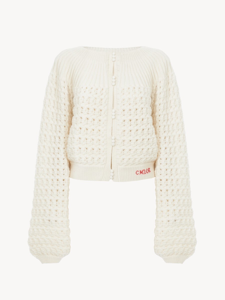 Round-neck cardigan in a wool & cashmere knit - 2