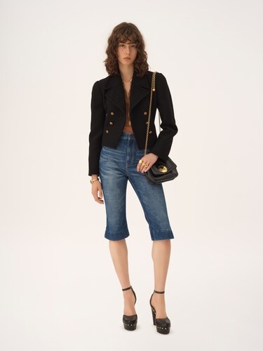 Zweireihige Cropped-Jacke aus Wollbouclette - 3