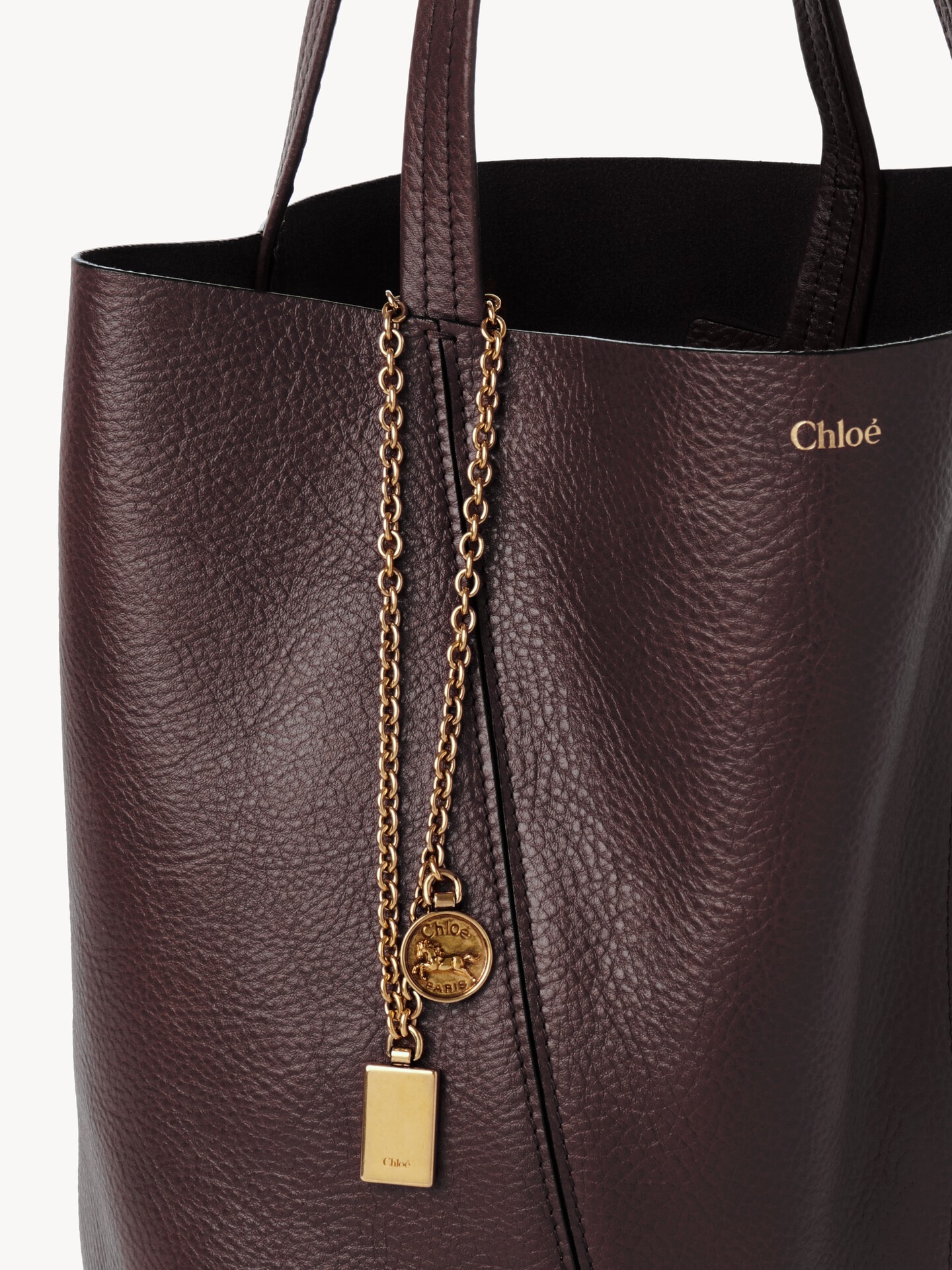Chlo&eacute; Spin tote bag in grained leather - 6.0