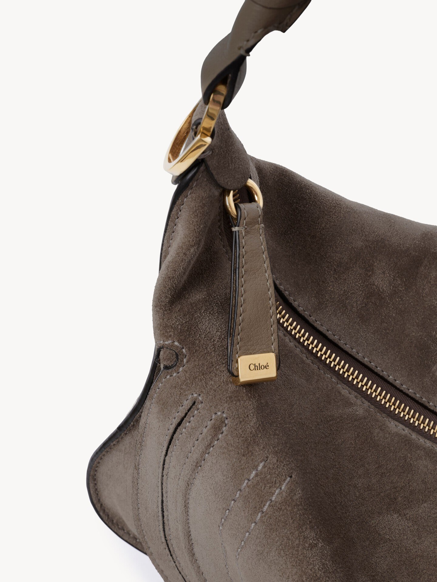 Small Marcie shoulder bag in suede leather - 6