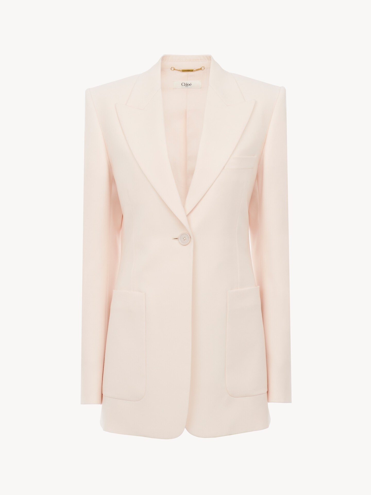 Chaqueta sastre con botonadura sencilla de gabardina de lana - 2