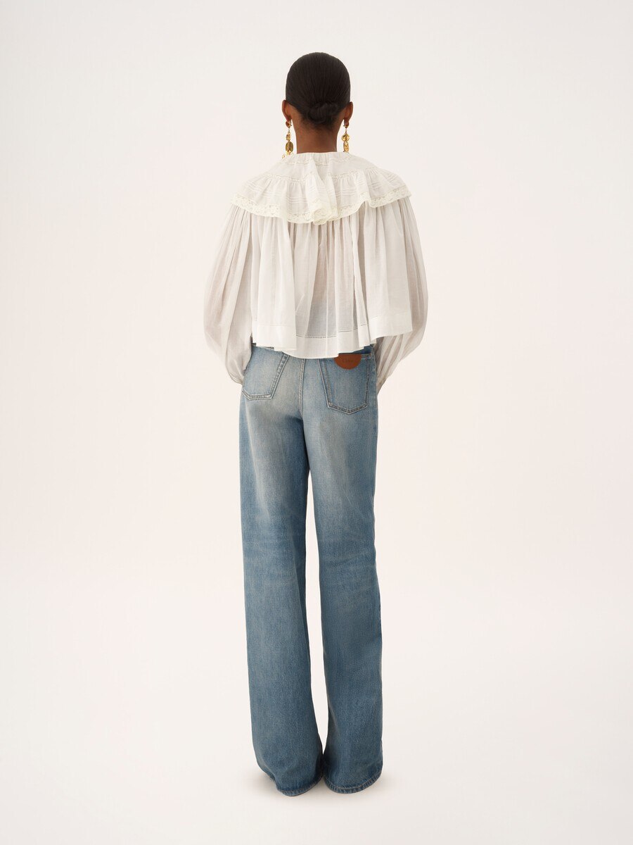 High-rise wide-leg jeans in denim - 5