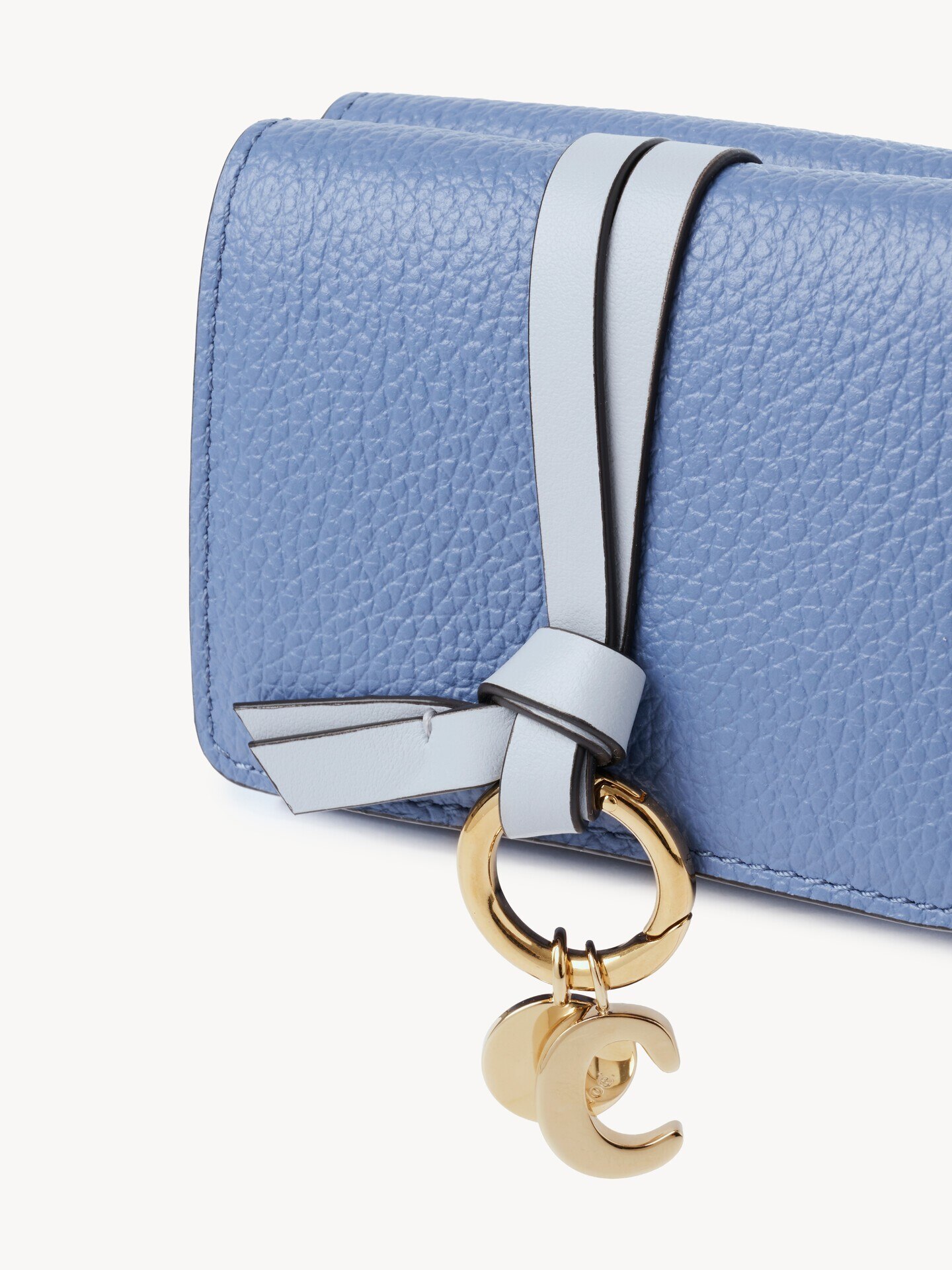 Dreifach klappbares Alphabet Mini-Portemonnaie aus genarbtem Leder - 5