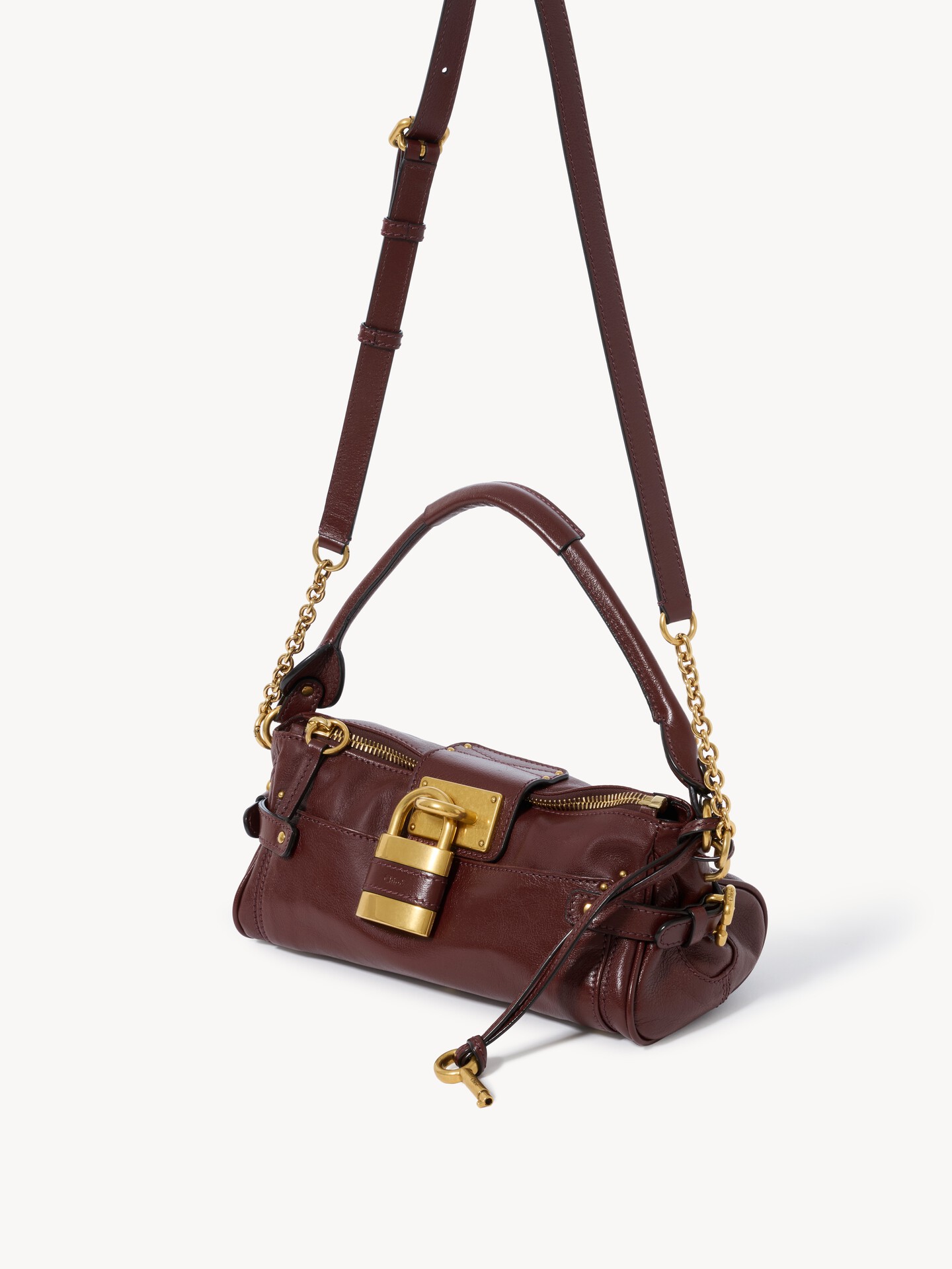 Bolso Paddington peque&ntilde;o con correa de cuero granulado - 4.0