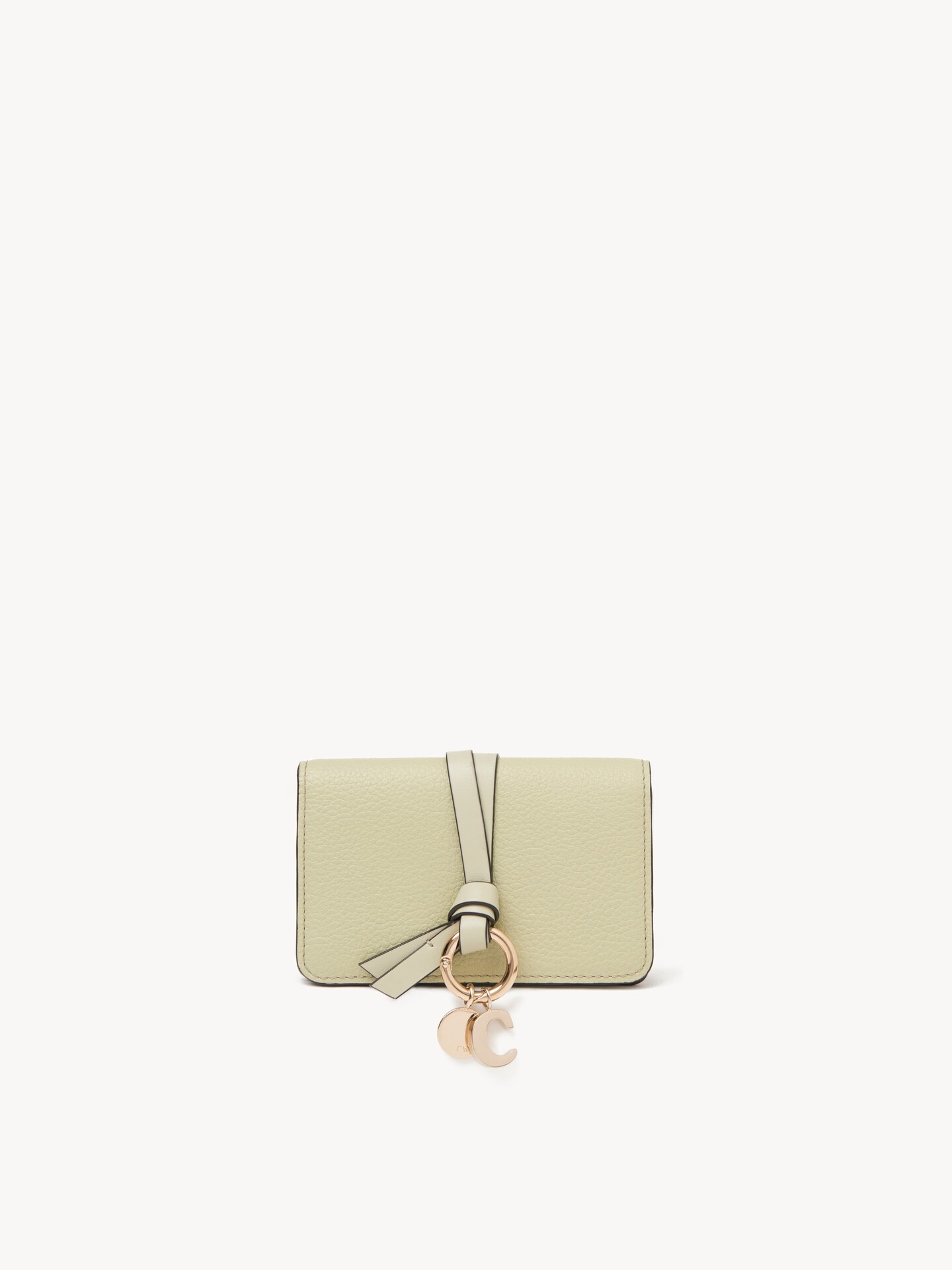 Alphabet card holder in grained leather - 1
