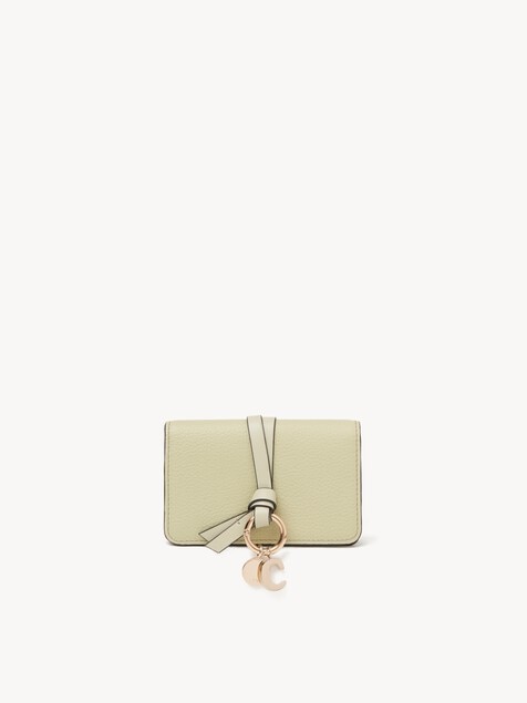 Alphabet card holder in grained leather