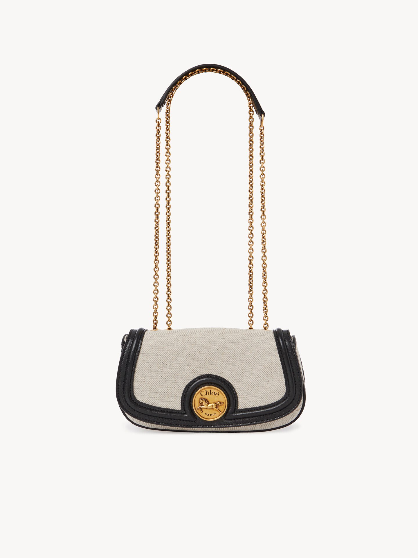 Horse Medal crossbody bag in canvas & grained leather - 1