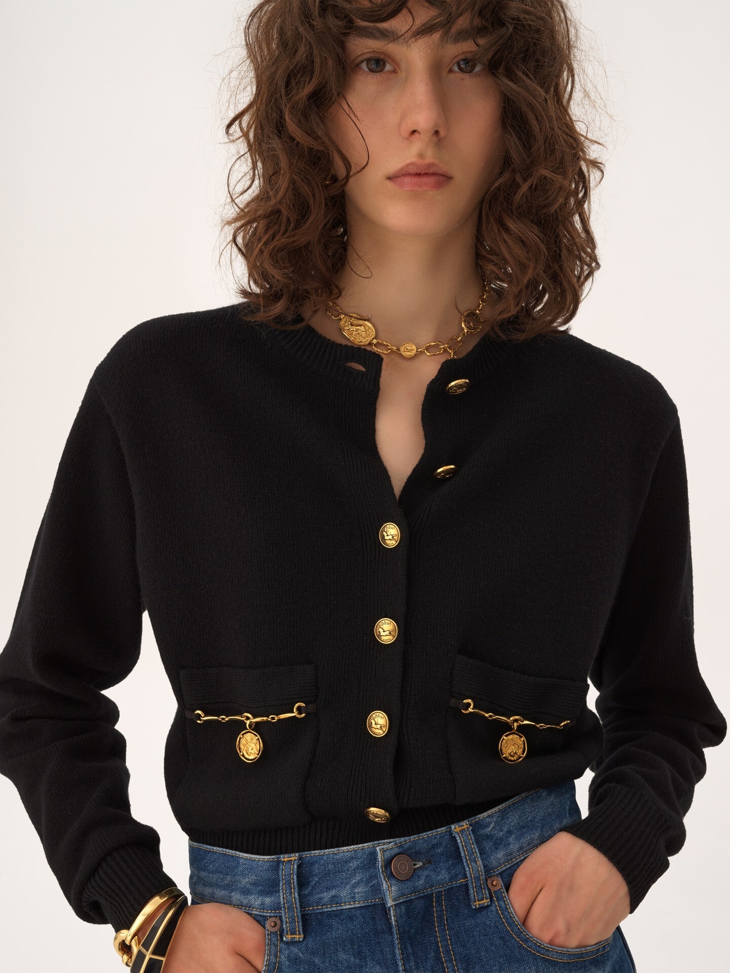 Horse Medal cardigan in a merino wool & cashmere knit - 6