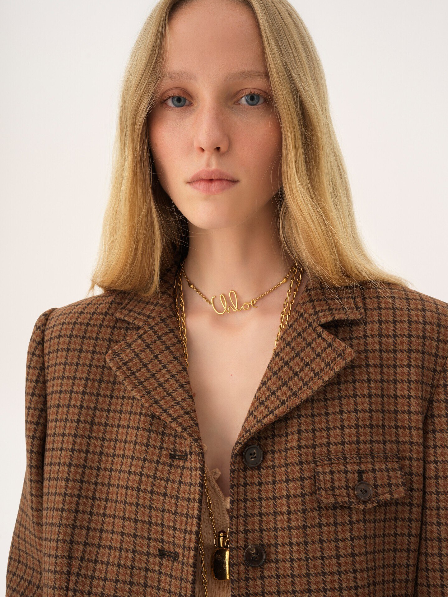 Manteau cavalier en laine pied-de-poule  - 7