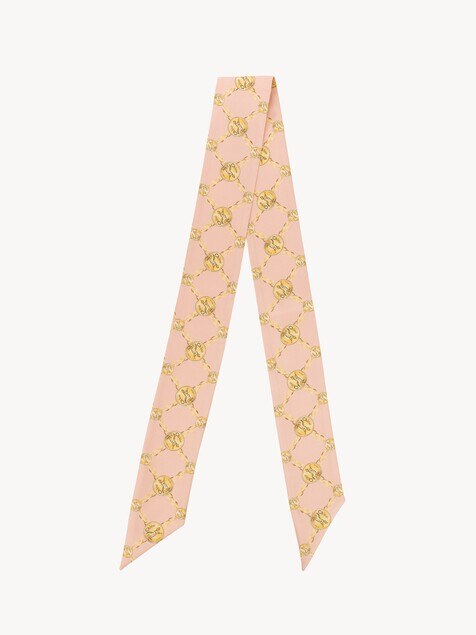 Foulard bandeau Chlo&eacute; Horse Medal en twill de soie