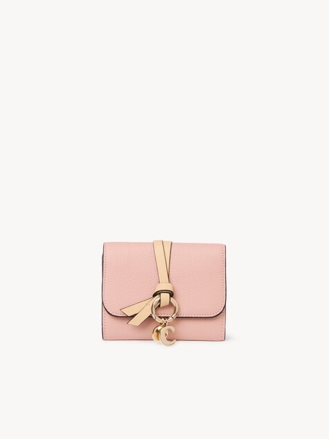 Small Alphabet tri-fold in grained leather