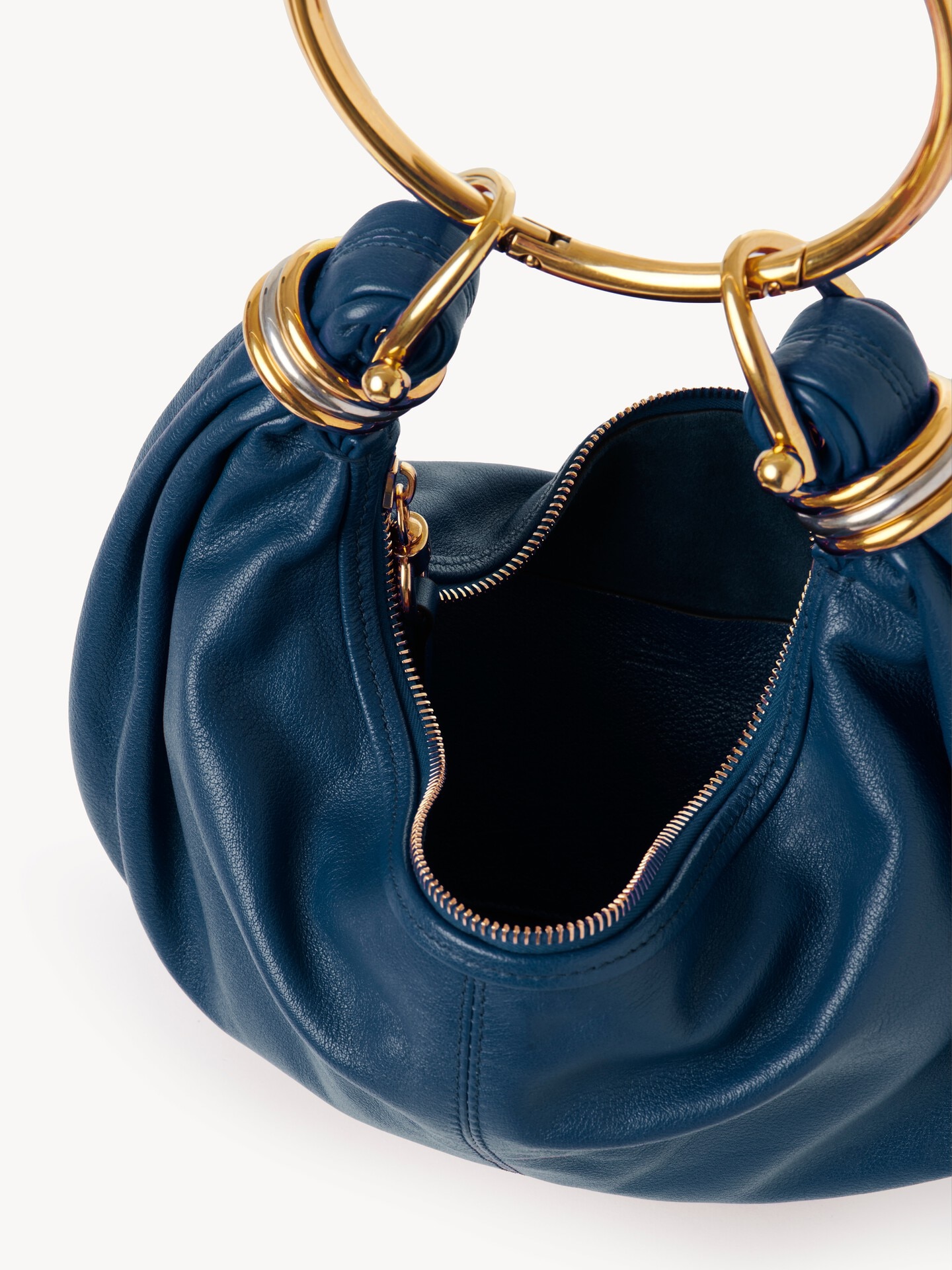 Small Bracelet hobo bag in grained leather - 6