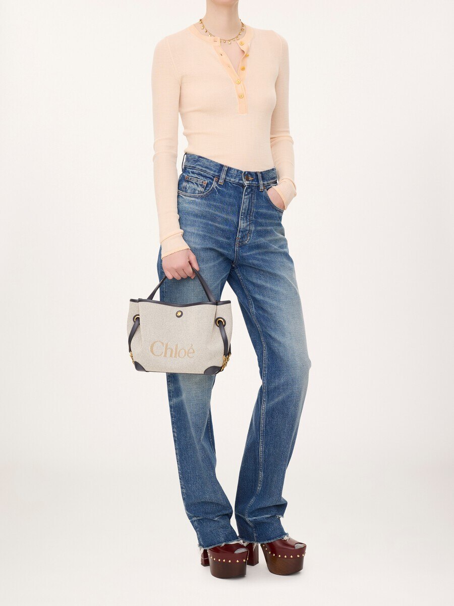 Bolso de doble asa Chlo&eacute; Clover peque&ntilde;o de lona - 8