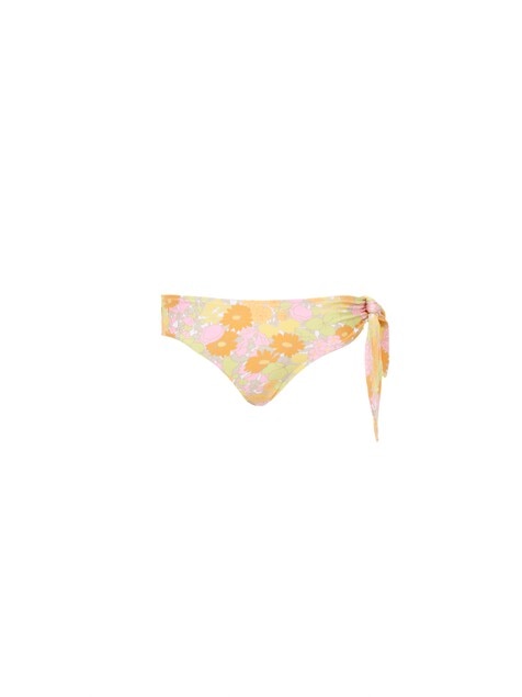 Slip bikini con stampa floreale effetto sbiancato