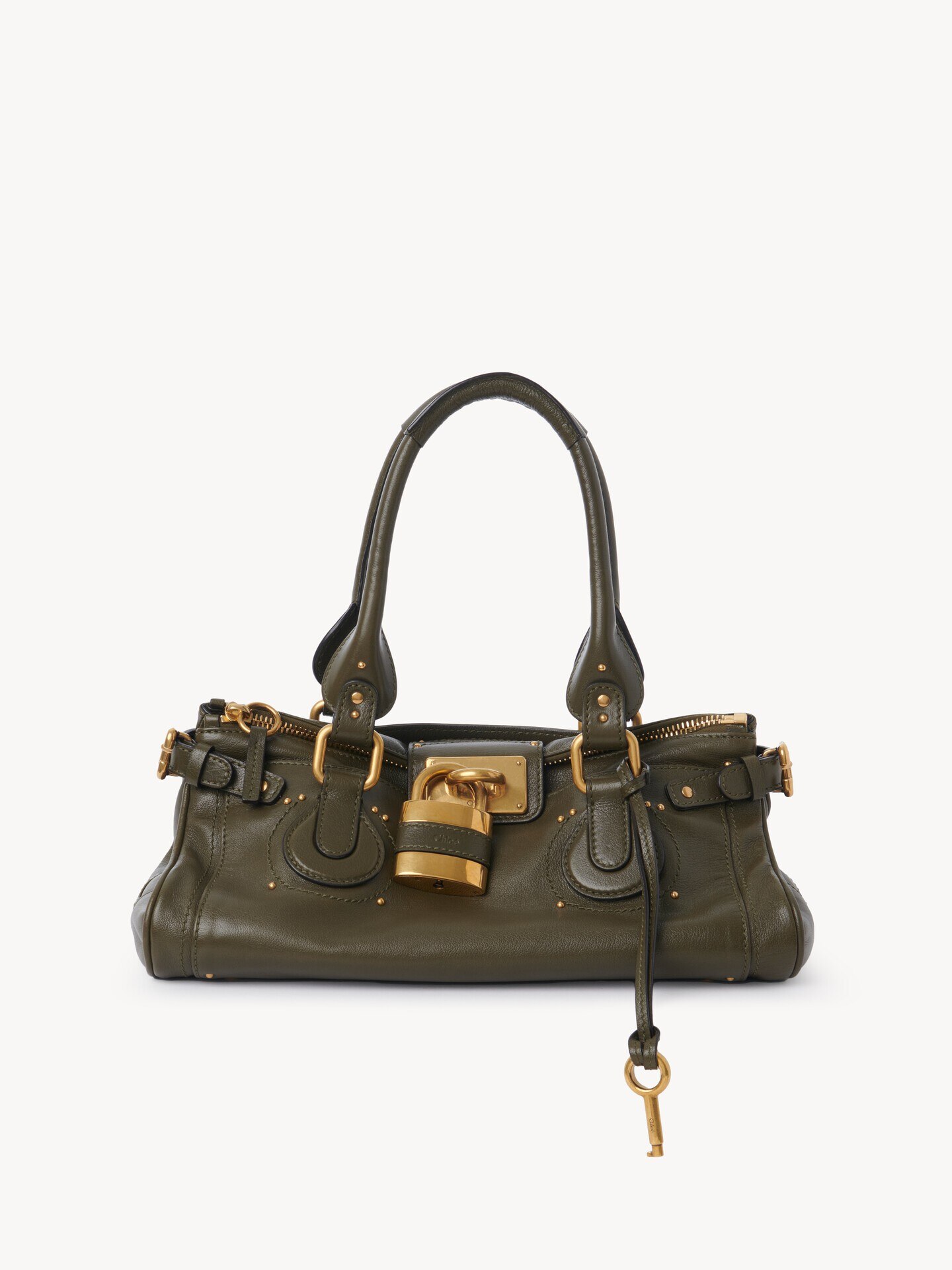 Paddington bag in grained leather Green - Chloé