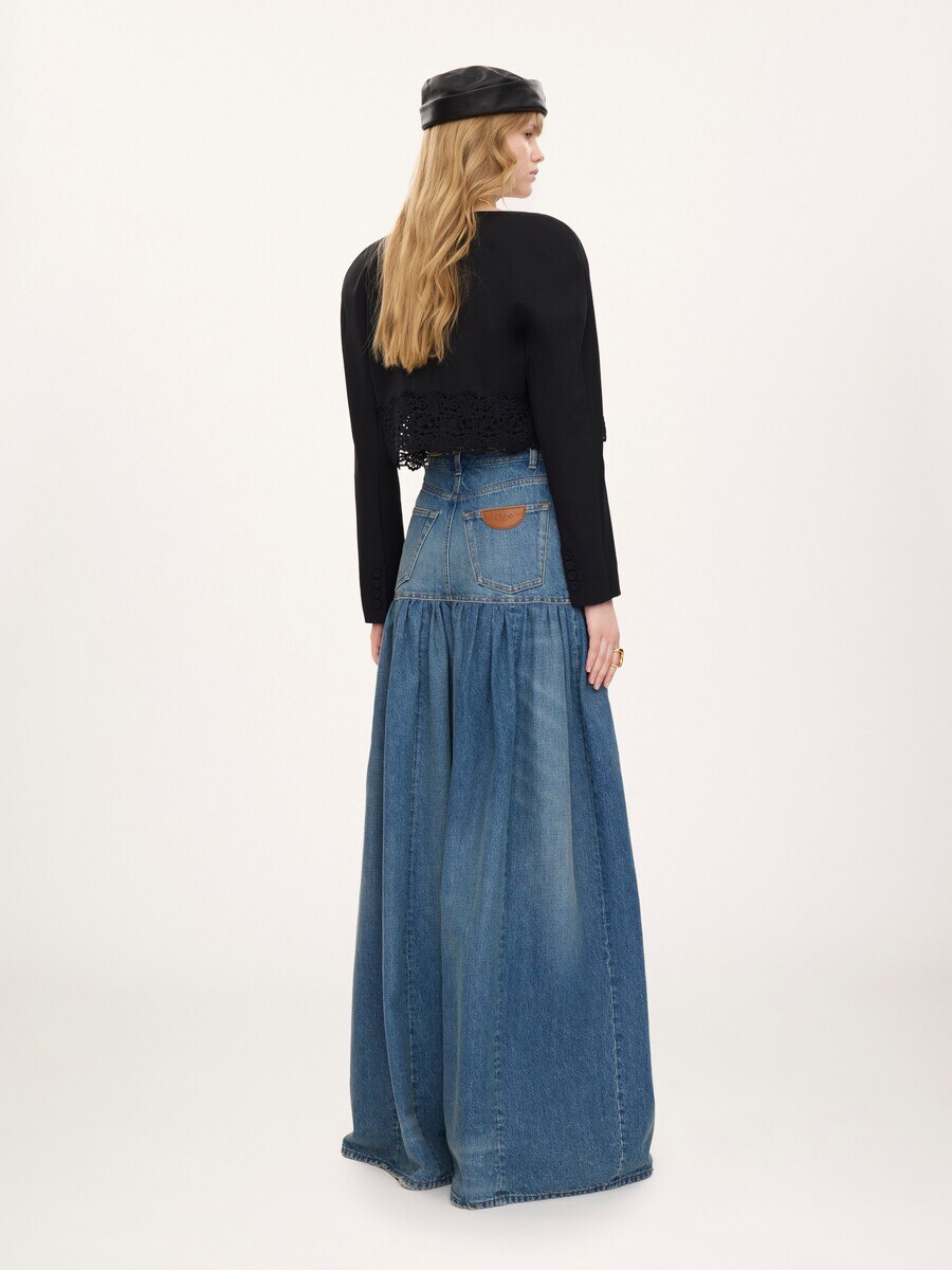 Jean ballon taille haute en denim - 7