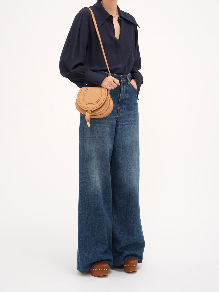 Small Marcie saddle bag in grained leather - 10