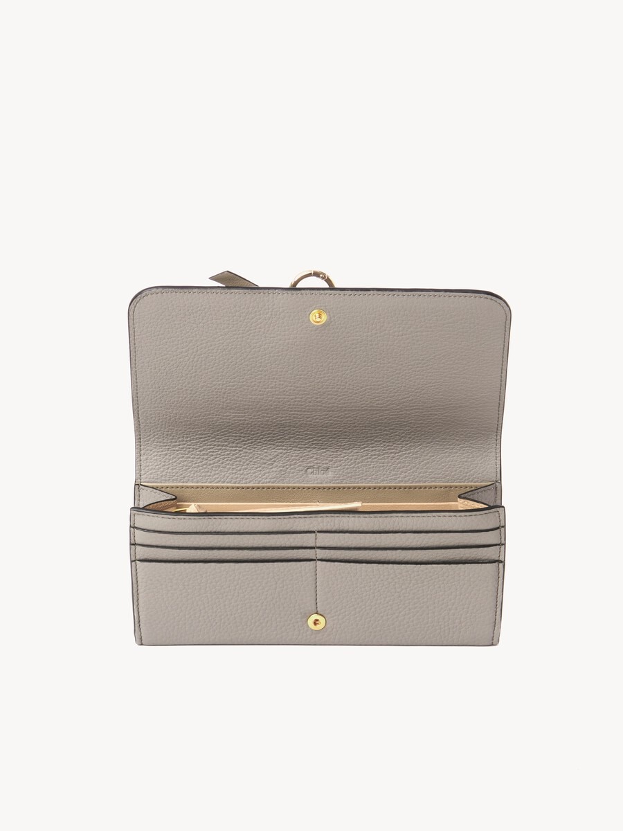 Cartera con solapa Alphabet de cuero granulado - 3