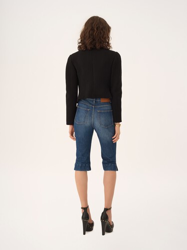 Zweireihige Cropped-Jacke aus Wollbouclette - 5