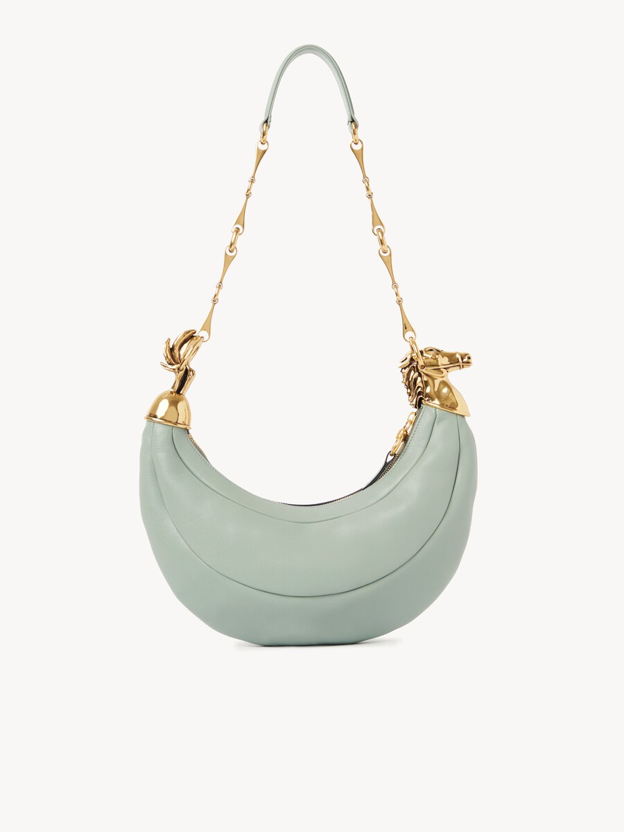 Chain Horse shoulder bag in grained leather - 4