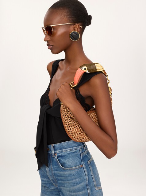 Bracelet Hobo bag peque&ntilde;o de cuero trenzado