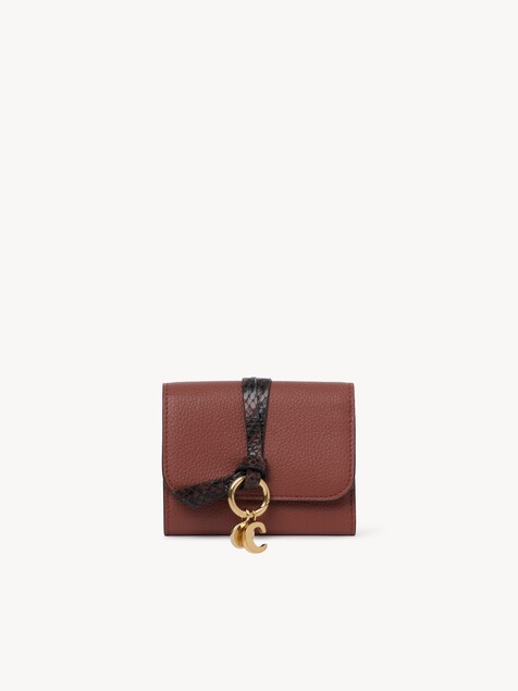 Small Alphabet tri-fold in grained leather
