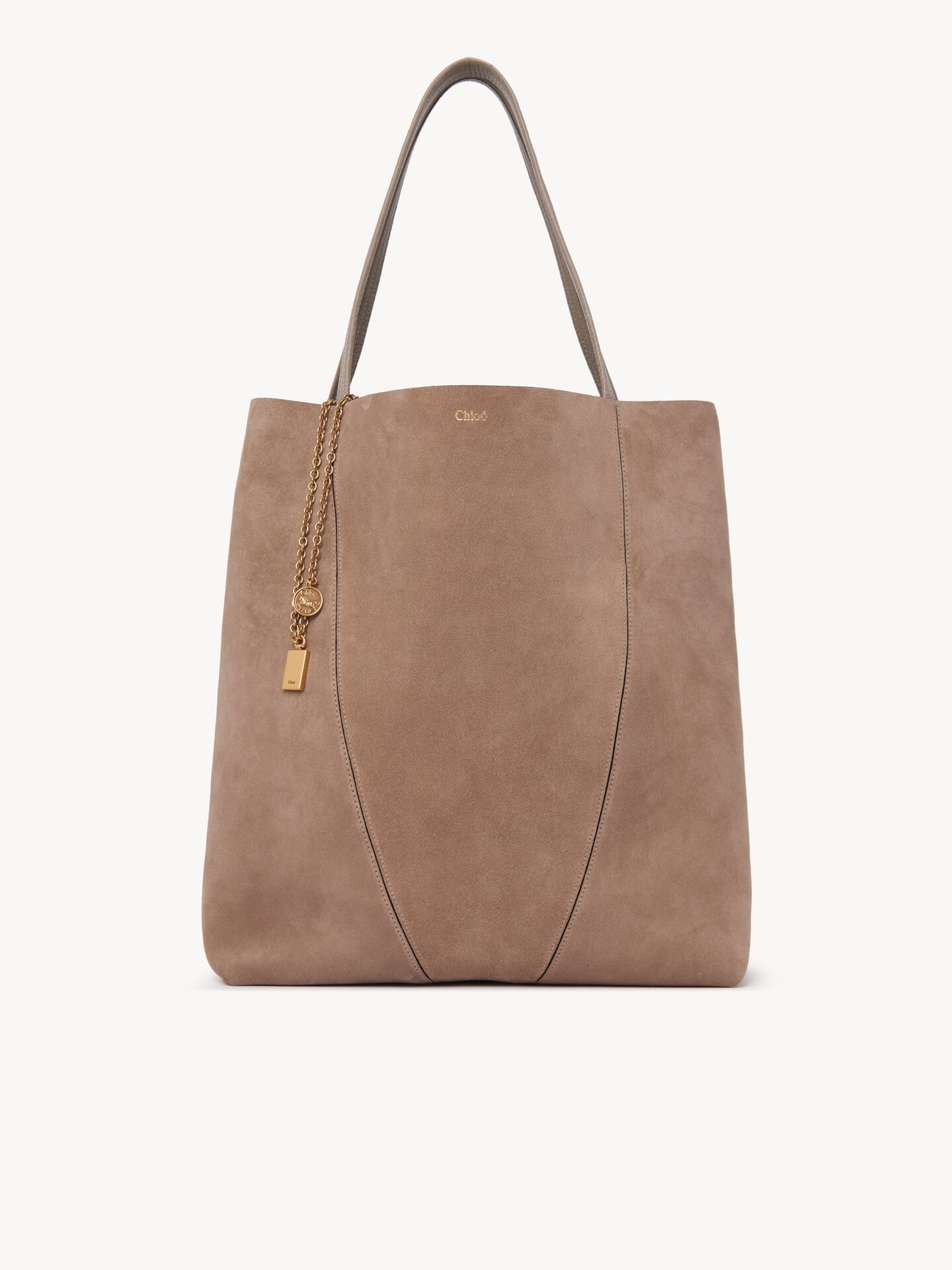 Large Chlo&eacute; Spin tote bag in suede leather - 2