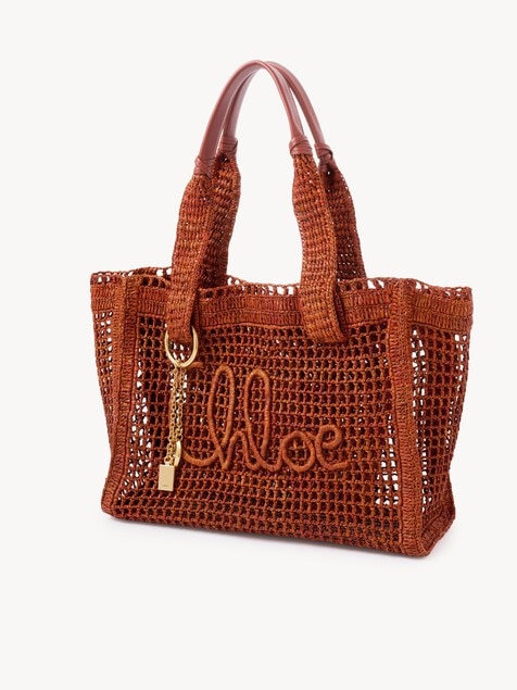 Summer Banana east-west tote bag in raffia