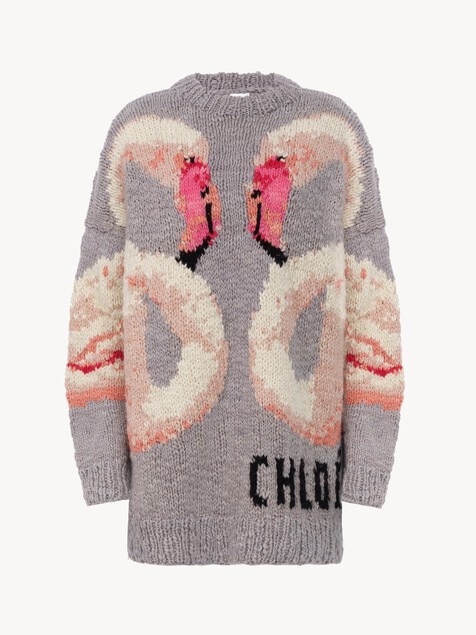 Oversized logo sweater in a wool knit