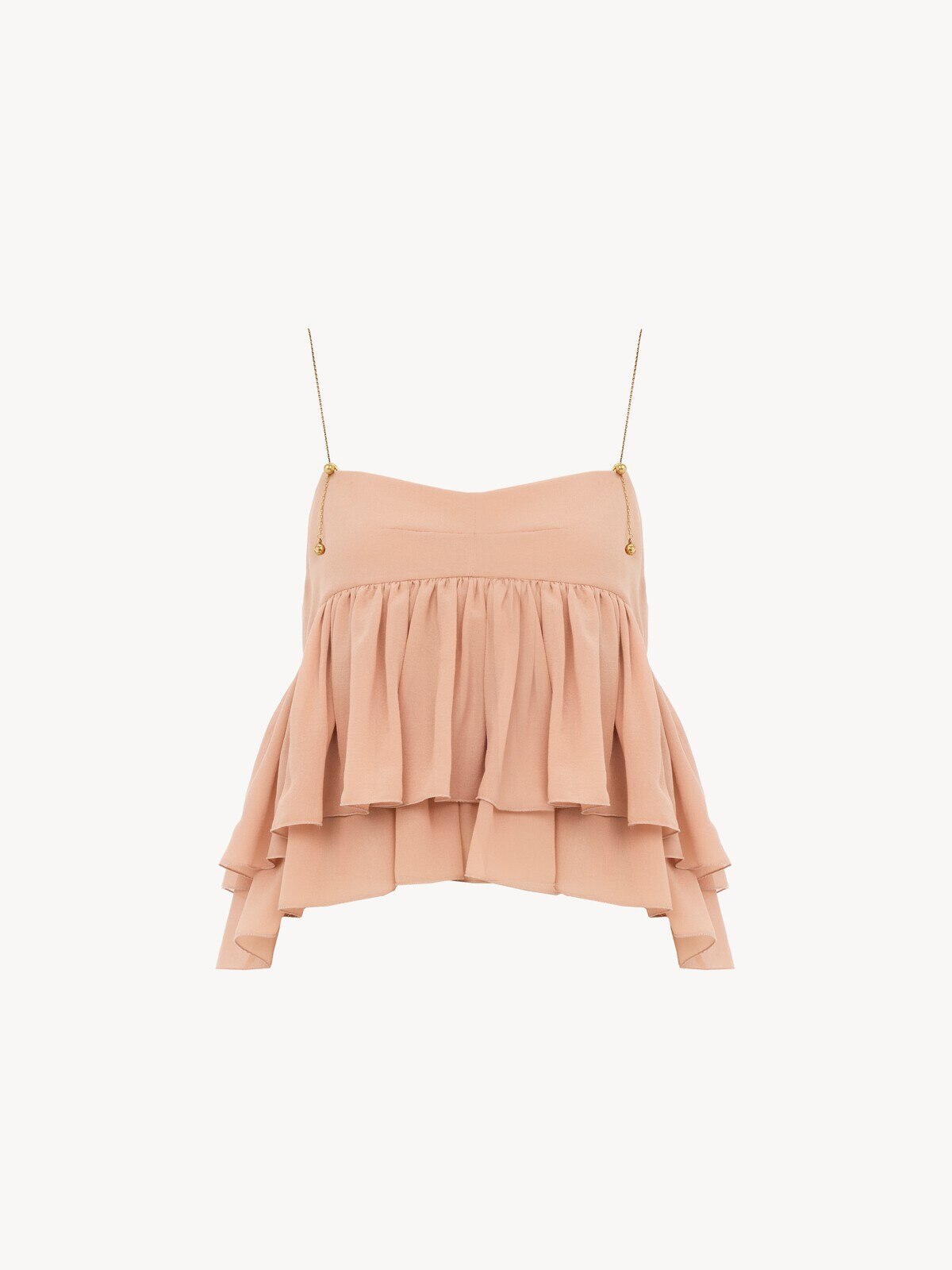 Chloé Sleeveless ruffle top in silk georgette