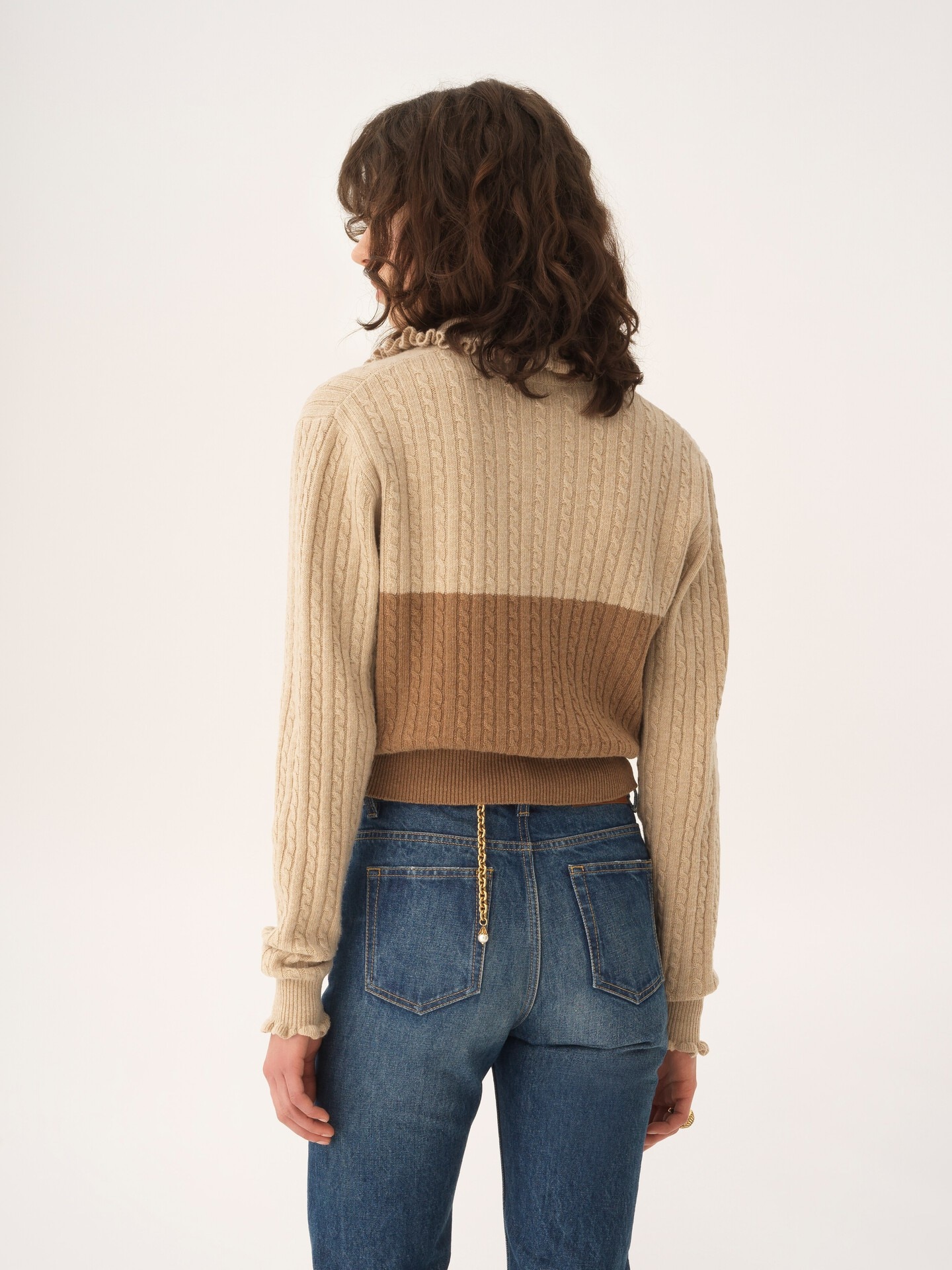 Jersey con cuello de punto de lana y cachemira - 5