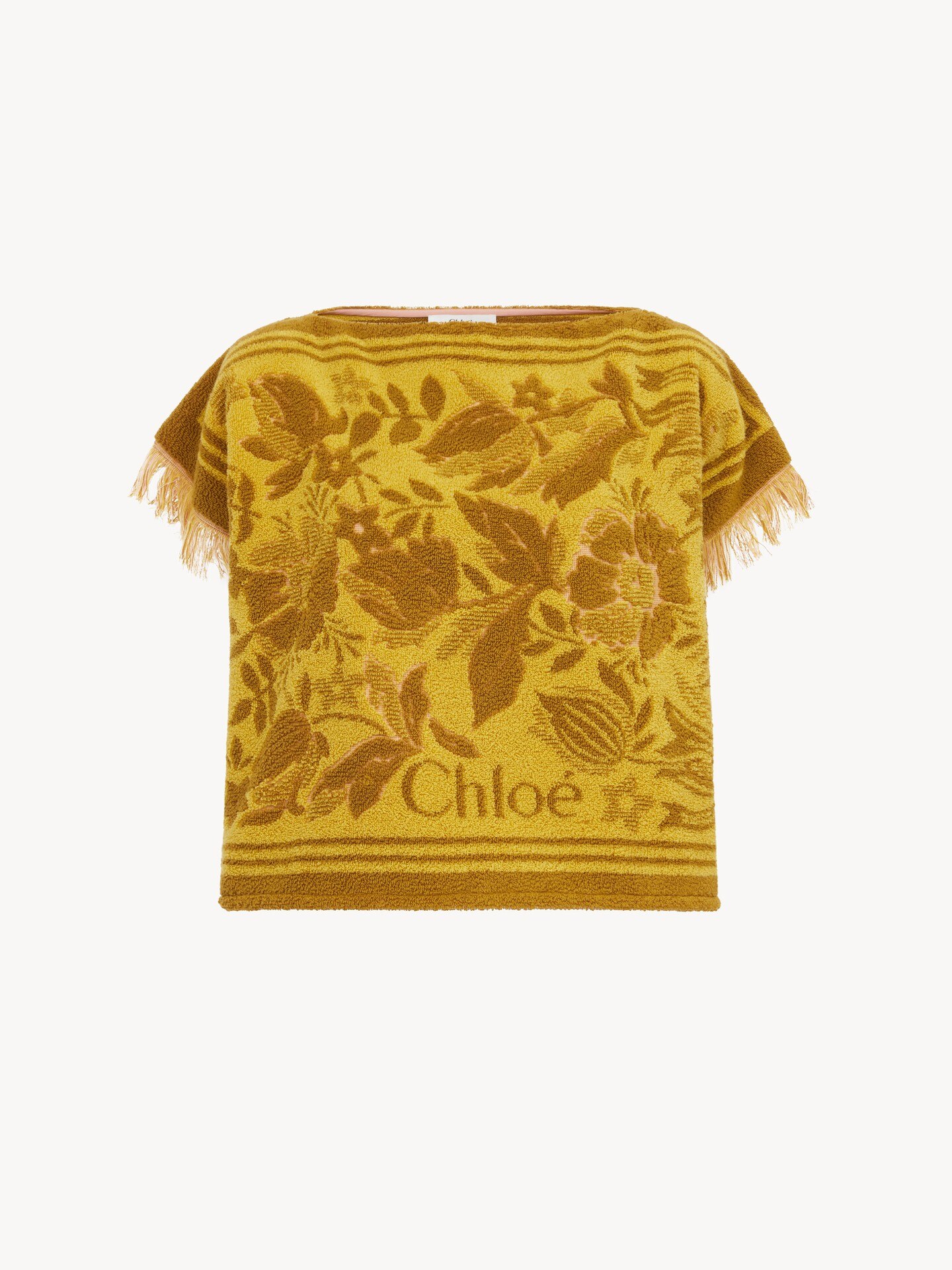 Top encolure bateau en coton jacquard &agrave; logo - 2