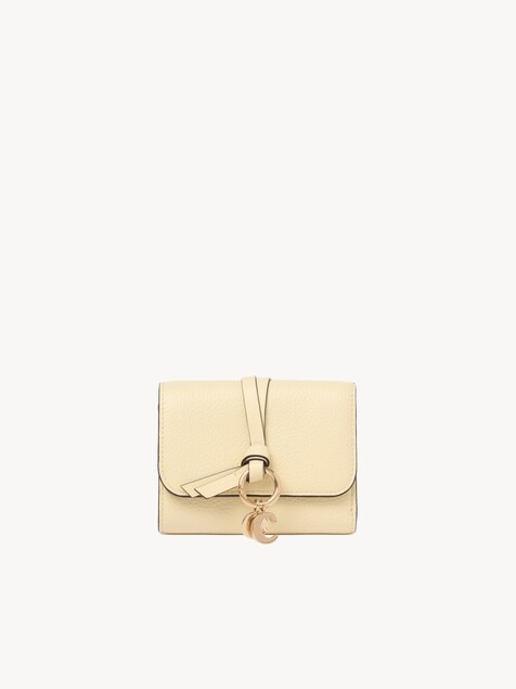 Small Alphabet tri-fold in grained leather