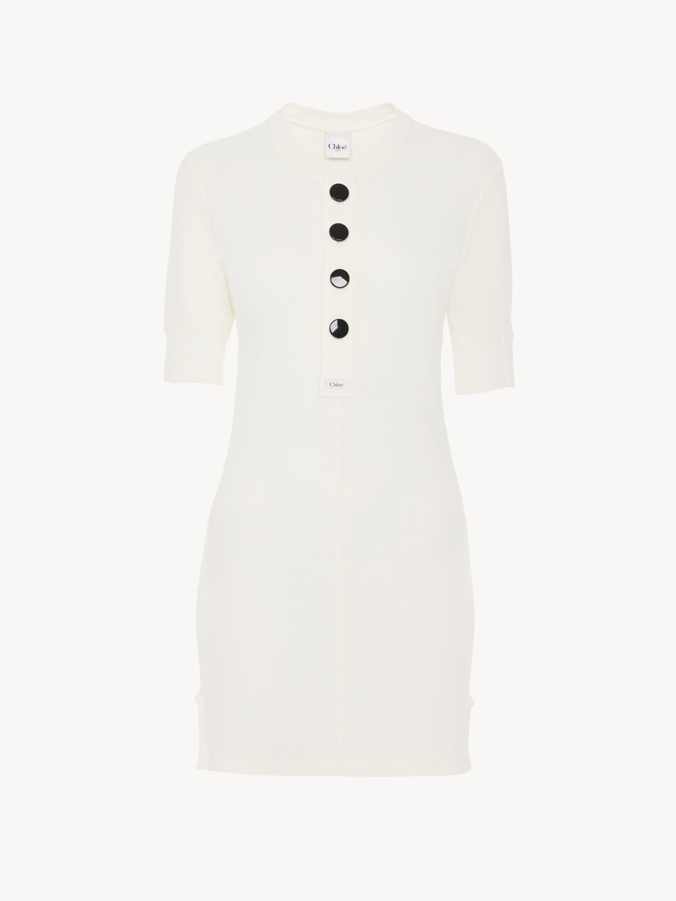 Minivestido Henley ajustado de jersey de algod&oacute;n - Packshot