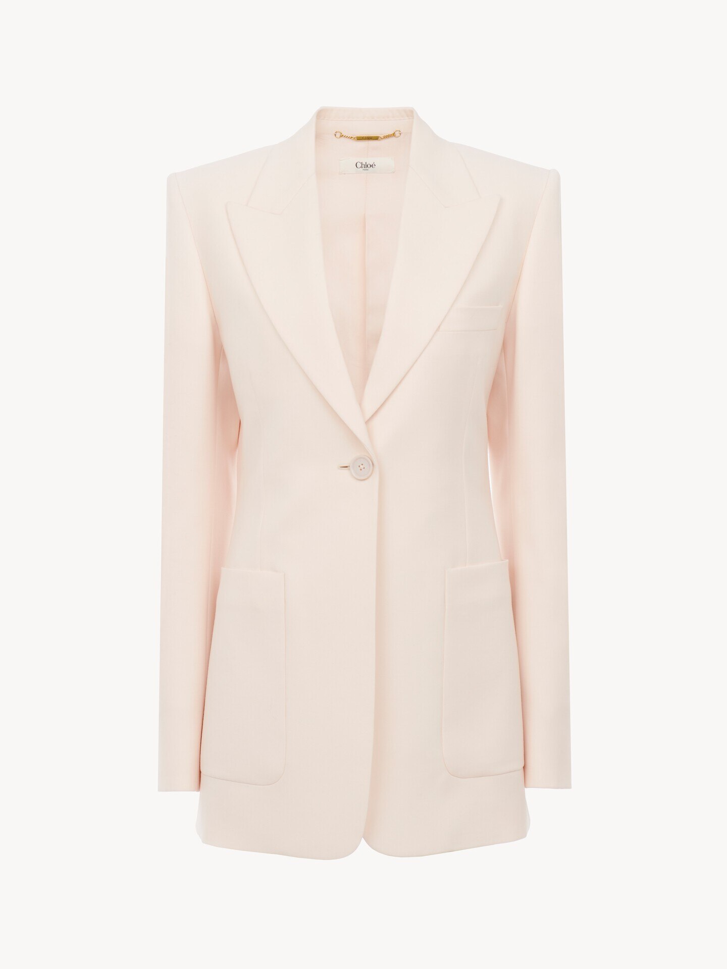 Chaqueta sastre con botonadura sencilla de gabardina de lana - 2