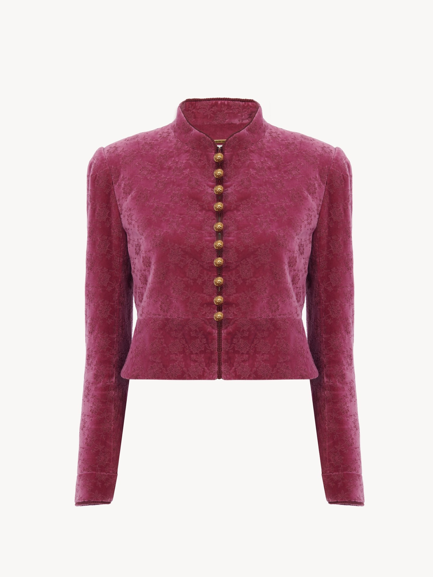 K&ouml;rperbetont geschnittene Cropped-Jacke aus Samt - 2