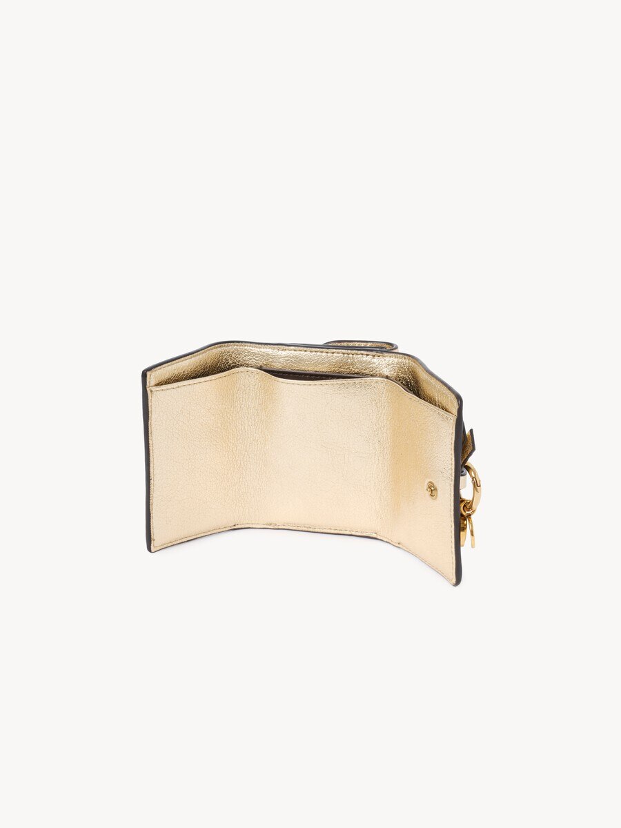 Mini Alphabet tri-fold in metallized leather - 4