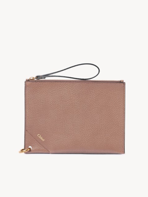 Chlo&eacute; Spin zipped pouch in grained leather