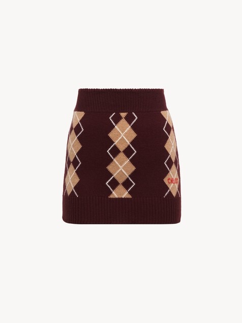 Fitted mini skirt in a wool & cashmere knit