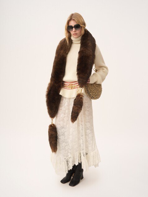 Oversized logo turtleneck sweater in a wool & mohair knit