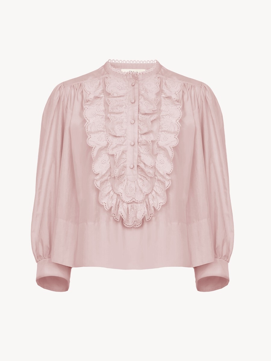 Gathered ruffle top in technical taffeta - 2