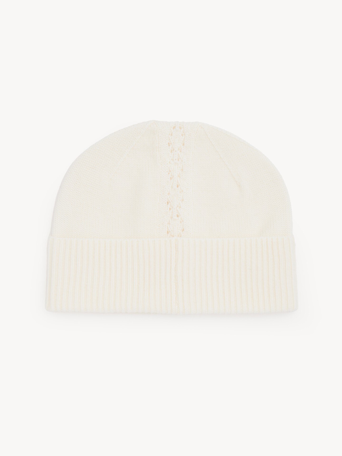 The Chlo&eacute; Lace Knit beanie in wool & lace jacquard - 6
