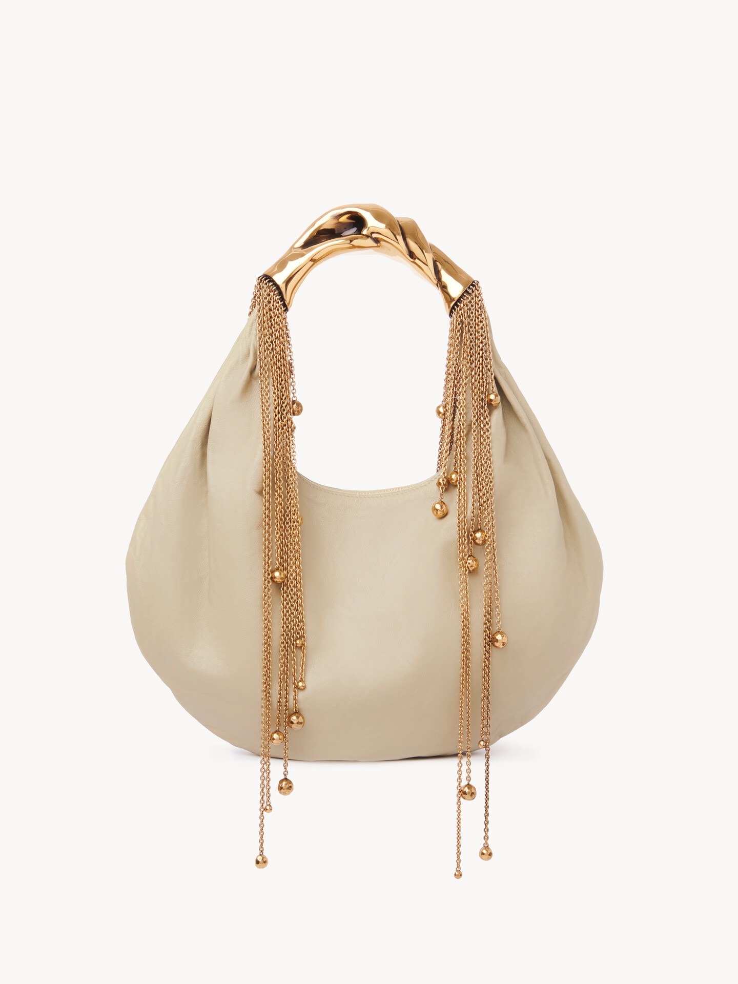 Bolso hobo Twisted Shell de cuero brillante  - 5