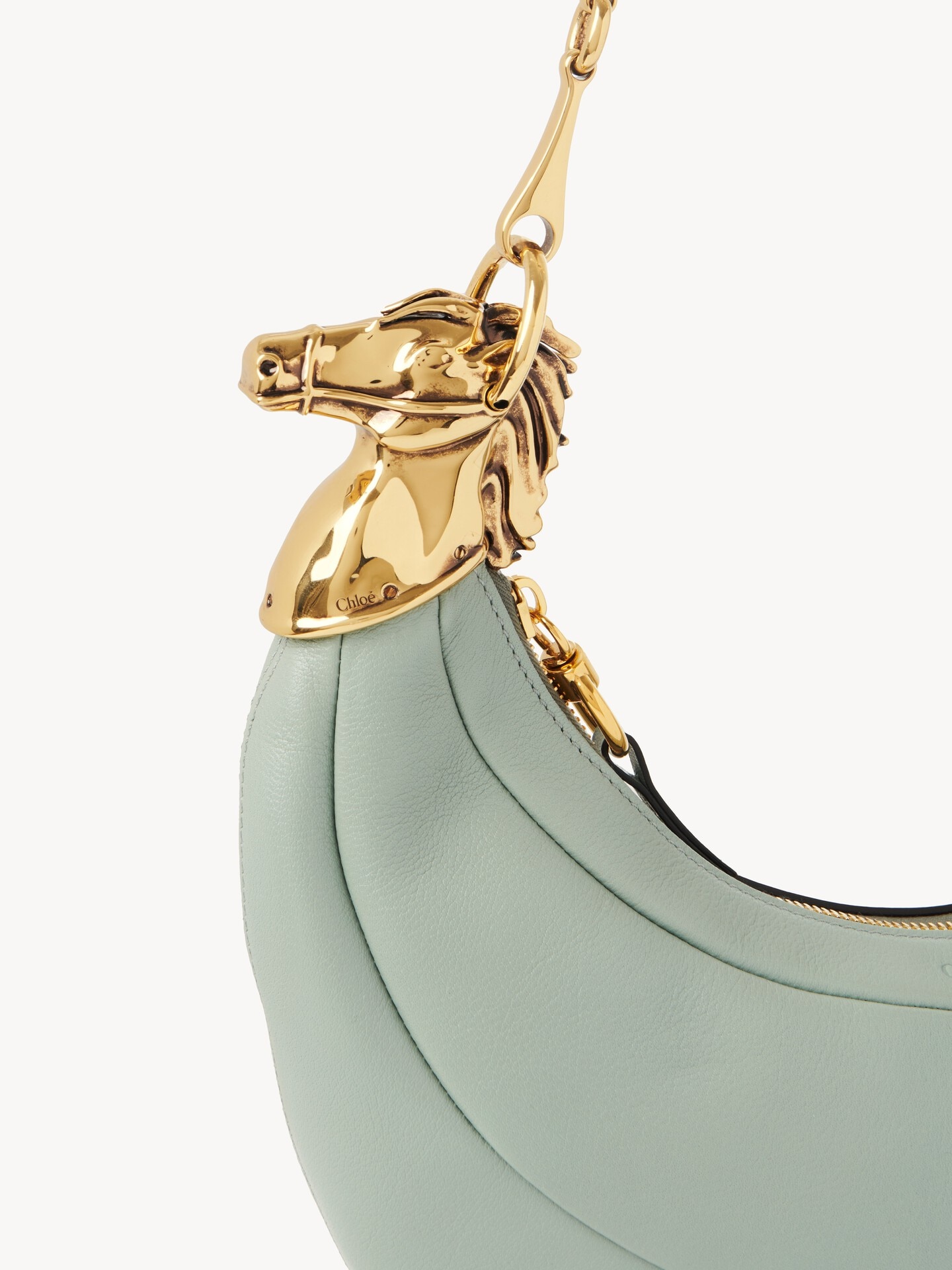 Chain Horse shoulder bag in grained leather - 7