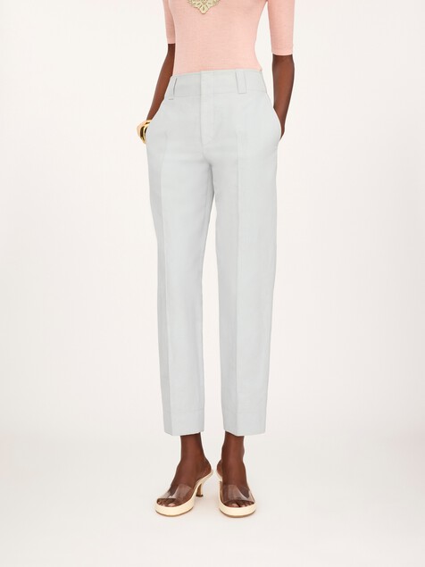 Cigarette pants in a linen-cotton mix